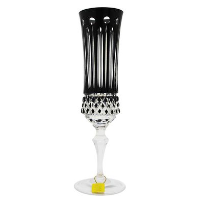 Taça Champagne Lapidação Overlay 210 ml Preta Strauss