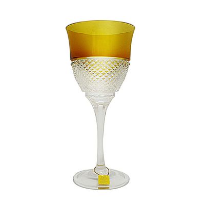 Taça Licor Lapidação Overlay 60 ml Amarela Strauss