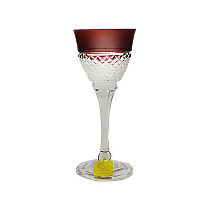 Taça Licor Lapidação Overlay 60 ml Vermelha Strauss