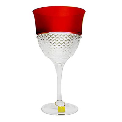 Taça Vinho Branco Lapidação Overlay 370 ml Vermelha Strauss