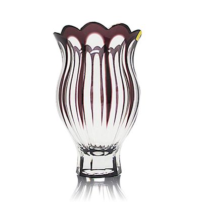 Vaso Overlay Lapidação Imperador Ametista 28 cm Strauss