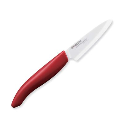 Faca Cerâmica Lamina 8 cm Branca Cabo Vermelho Kyocera