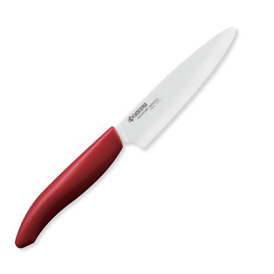 Faca Cerâmica Lamina 11 cm Branca Cabo Vermelha Kyocera
