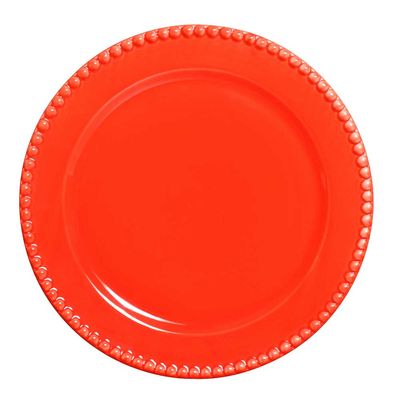 Prato Raso Bolinha Goiaba 6 Peças Scalla