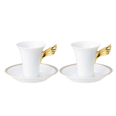 Xícara Pires Cafe Expresso Medaillon Meandre DOr 2 Peças Versace