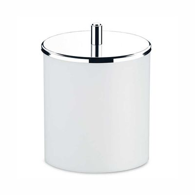 Lixeira Peças Branca com Tampa Inox 3,2 Litros 15,5X20 cm Brinox