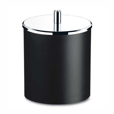 Lixeira Peças Preta com Tampa Inox 3,2 Litros 15,5X20 cm Brinox