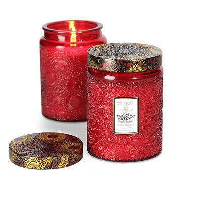 Vela Goji Tarocco Orange Coleção Japonica Pote de Vidro Relevo Voluspa