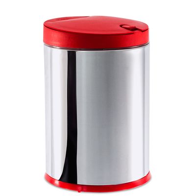 Lixeira com Tampa Press 4 Litros Vermelha Brinox