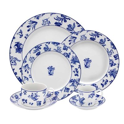 Aparelho de Jantar Chá e Café Chintz Azul 30 Peças Vista Alegre Atlantis