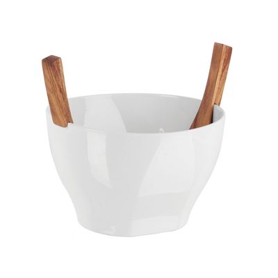 Saladeira com Talheres Savore Cerâmica Umbra