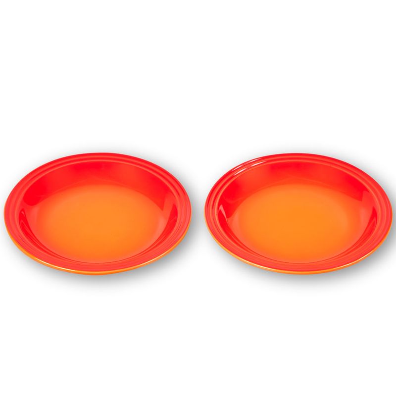 Pratos-Le-Creuset-Jogo-2-Pecas-Redondos-15-cm-Laranja