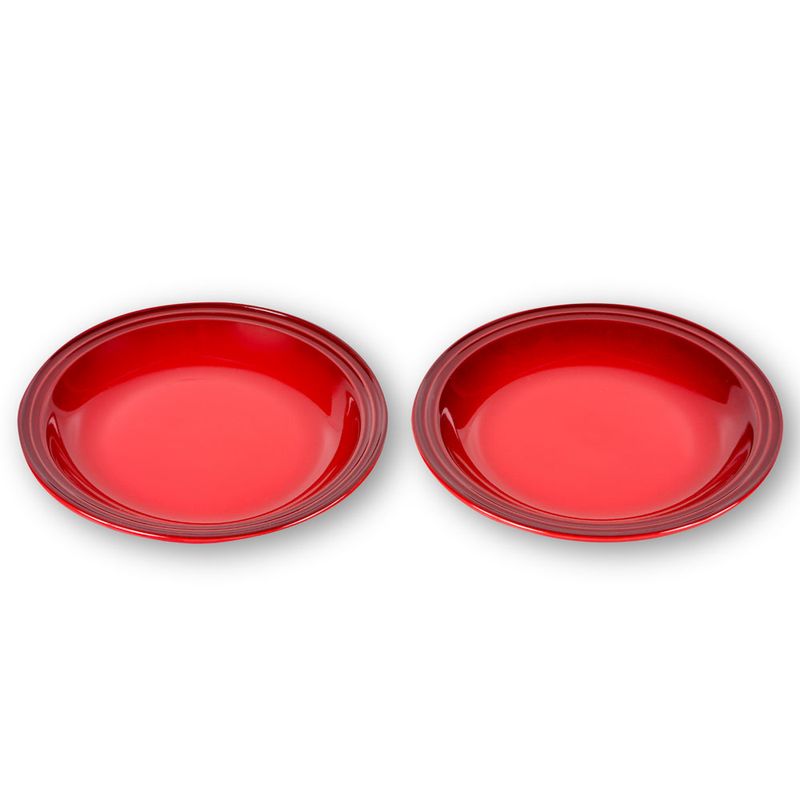 JOGO-2-PRATOS-REDONDOS-15CM-VERMELHO-LE-CREUSET