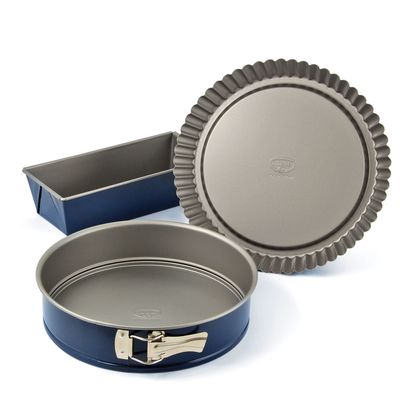 Conjunto 3 Formas Energie-Sparformen Antiaderente Azul e Cinza Dr Oetker