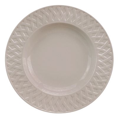 Prato Raso Louisiane Taupe 265 mm 6 Peças Porcelaine de Limoges Philippe Deshoulieres