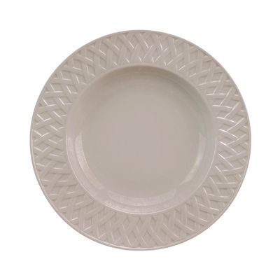 Prato Sobremesa Louisiane Taupe 220 mm 6 Peças Porcelaine de Limoges Philippe Deshoulieres