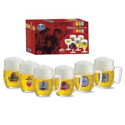 Conjunto Canecas Cerveja Hopfen Happy Hour 610 ml 6 Peças Ruvolo