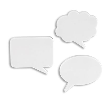 Mini Placas para Conversa com Imã Talk Bubble 3 Peças Branco Umbra