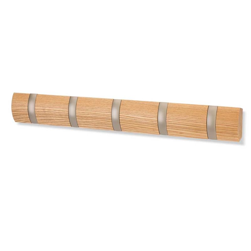 CABIDEIRO-DE-PAREDE-FLIP-COM-5-GANCHOS-NATURAL-UMBRA