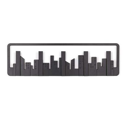 Cabideiro de Parede Skyline Plástico 5 Ganchos Preto Umbra