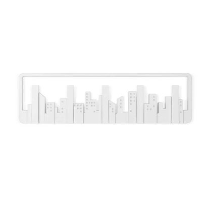 Cabideiro de Parede Skyline Plástico 5 Ganchos Branco Umbra