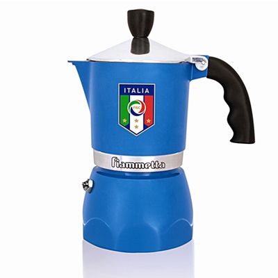 Cafeteira Alumínio Fiammetta Itália 3 Xícaras Azul Bialetti