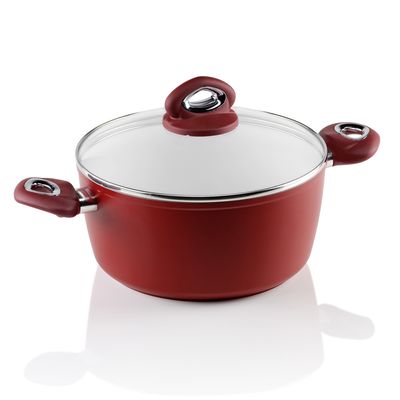 Caçarola com Tampa Ceramic Ok Red Line Aeternum 24 cm Vermelho Bialetti