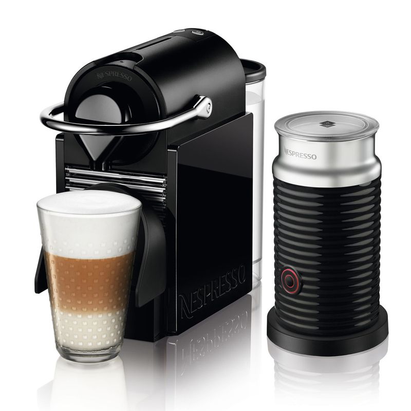 CAFETEIRA-PIXIE-CLIPS-BLACK-E-VERDE-NEON---AEROCCINO-110V-NESPRESSO