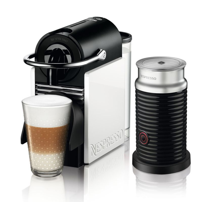CAFETEIRA-PIXIE-CLIPS-BRANCA-E-CORAL-NEON---AEROCCINO-110V-NESPRESSO
