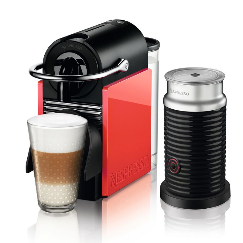CAFETEIRA-PIXIE-CLIPS-BRANCA-E-CORAL-NEON---AEROCCINO-110V-NESPRESSO