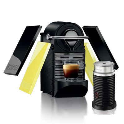 Cafeteira com Aeroccino Pixie 110V Clips Black e Lima Neon Nespresso