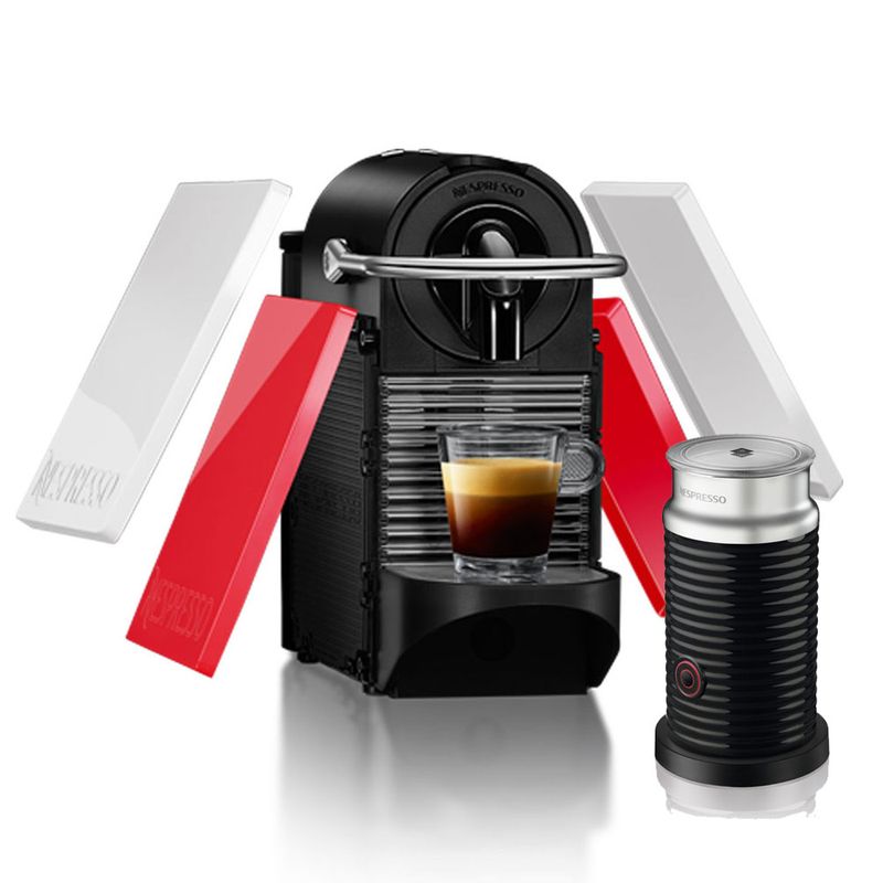 CAFETEIRA-PIXIE-CLIPS-BLACK-E-VERDE-NEON---AEROCCINO-110V-NESPRESSO