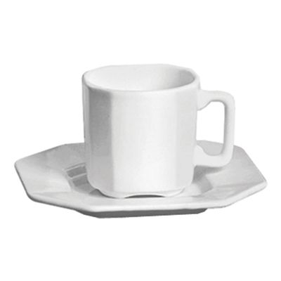 Xícara de Café com Pires Objeto 6 Peças Branco Scalla