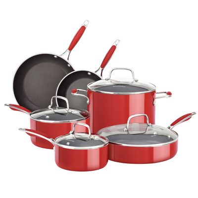 Conjunto de Panelas Alumínio Esmaltado 6 Peças Empire Red KitchenAid