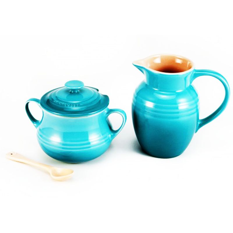 KIT-CREAM-E-SUGRA-AZUL-CARIBE-LE-CREUSET