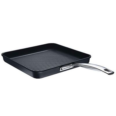 Grelha Quadrada 28 cm Alumínio e Aço Inox Non Stick Preto Le Creuset