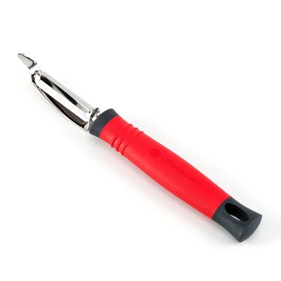 Descascador de Legumes Swivel Revolution Bicolor Vermelho e Preto Black Onix Le Creuset