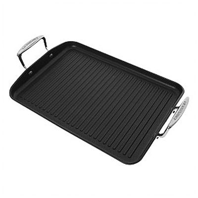 Grill Retangular Non Stick Alumínio e Aço Inox 35 cm Preto Le Creuset