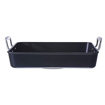 Assadeira Roaster Retangular Non Stick Alumínio e Aço Inox 36 cm Preto Le Creuset