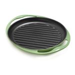 GRELHA-REDONDA-26-CM-COM-ALCA-VERDE-ROSEMARY-LE-CREUSET