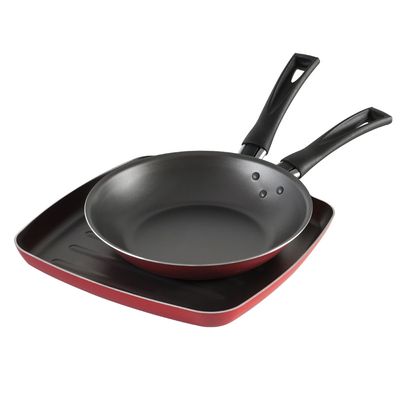 Conjunto Grill e Frigideira Garlic 24 cm Vermelha Brinox