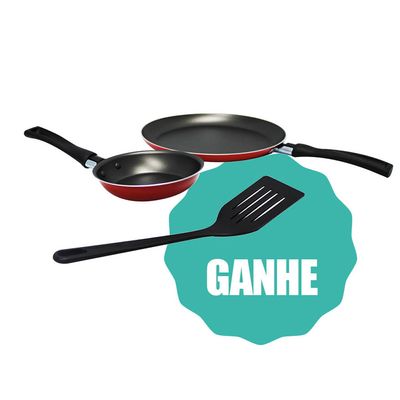Conjunto Panquequeira e Frigideida 13 cm Vermelha Gratis Espátula Brinox