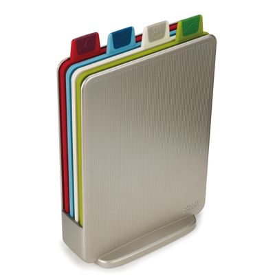 Conjunto de Tabuas e Estojo Prateado Index Mini 4 Peças Joseph Joseph