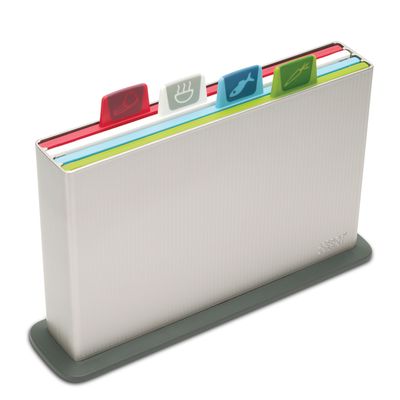 Conjunto de Tabuas e Estojo Prateado Index 4 Peças Joseph Joseph