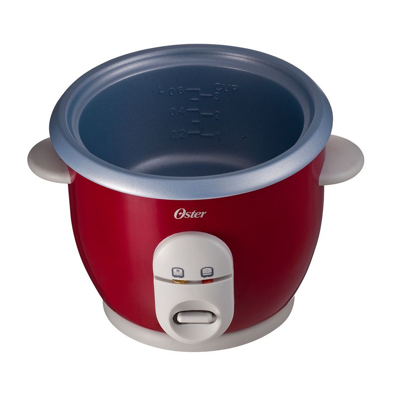 Panela-Oster-de-Arroz-Vermelha-Eletrica-3-Copos-127V-aberta