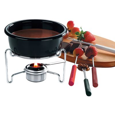 Conjunto para Fondue de Chocolate 7 Peças Preto Brinox