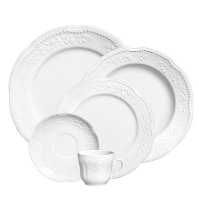 Aparelo de Jantar Mozart Porcelana 30 Peças Branco Verbano