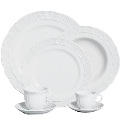 Aparelho de Jantar Vanna Blanco Porcelana 42 Peças Branco Verbano