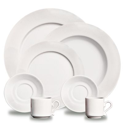 Aparelho de Jantar Maria Línea Porcelana 42 Peças Branco Verbano