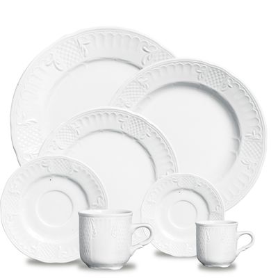 Aparelho de Jantar Venezia Porcelana 42 Peças Branco Verbano